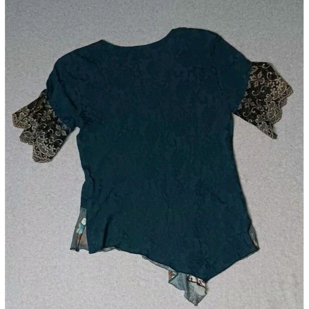 Vintage Y2K Spencer Alexis Tunic Top Womens Size 4 Multicolor Textured Dark... - Picture 8 of 13